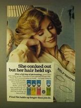 1979 Clairol Final Net Hair Spray Ad - She Conked Out - £14.50 GBP