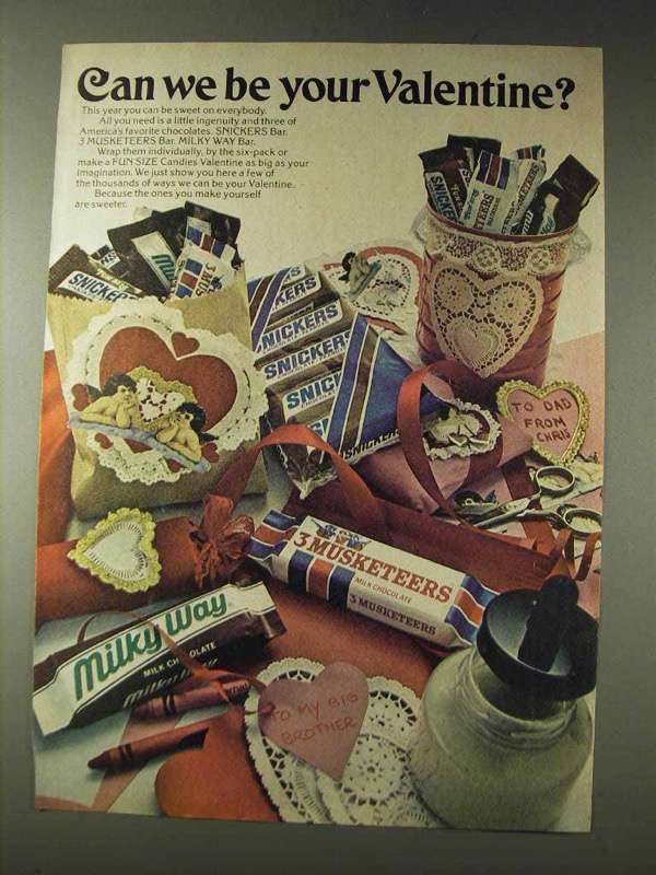 1978 Mars Milky Way, Snickers, 3 Musketeers Candy Ad - $18.49