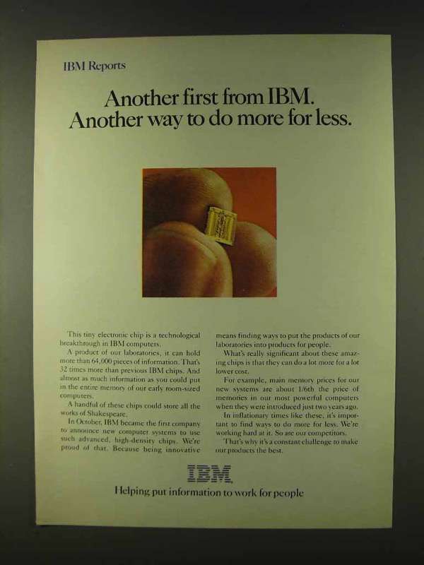 1979 IBM Computers Ad - Another First From IBM - $18.49