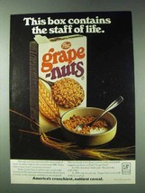 1978 Post Grape-Nuts Cereal Ad - The Staff of Life - £14.48 GBP