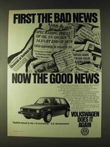 1979 Volkswagen Rabbit Diesel Car Ad - First Bad News - £14.73 GBP