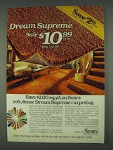 1978 Sears Dream Supreme Carpeting Ad - £14.53 GBP