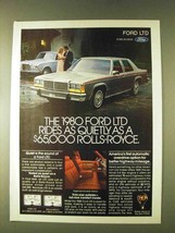 1980 Ford LTD Car Ad - Rides as a Rolls-Royce - $18.49