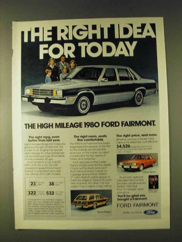 1980 Ford Fairmont Ad - Right Idea For Today - $18.49