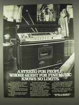 1978 Sony CF-580 Stereo Ad - Quest for Fine Music - £14.60 GBP