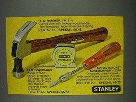 1978 Stanley Ad - Hammer, Powerlock Rule, Screwdriver - £14.45 GBP