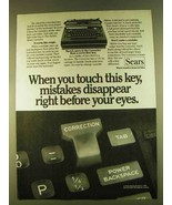 1980 Sears Corrector Typewriter Ad - Mistakes Disappear - £14.78 GBP