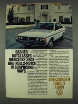1978 Volkswagen Dasher Ad - Outclasses Mercedes - £14.53 GBP