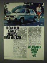 1978 Volkswagen Rabbit Diesel Ad - Run a Mile Cheaper - £14.49 GBP