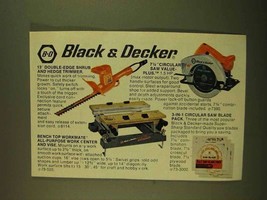 1979 Black & Decker Ad - Hedge Trimmer, Circular Saw - $18.49