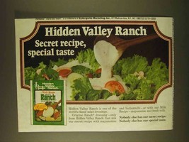 1979 Hidden Valley Ranch Dressing Ad - Secret Recipe - £14.44 GBP