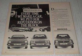 1979 Honda Prelude, Accord, Civic Ad - Our Reputation - £14.54 GBP