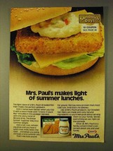 1979 Kraft Miracle Whip &amp; Mrs. Paul&#39;s Fish Fillet Ad - £14.65 GBP