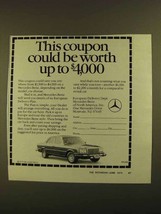 1979 Mercedes-Benz Cars Ad - This Coupon Could be Worth - £14.49 GBP