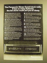 1979 Panasonic Sleep-Guard Clock Radio Ad - Features - $18.49