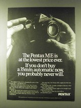 1979 Pentax ME Camera Ad - Lowest Price Ever - £14.30 GBP