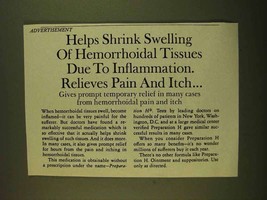 1979 Preparation H Ointment Ad - Shrink Swelling - £14.78 GBP