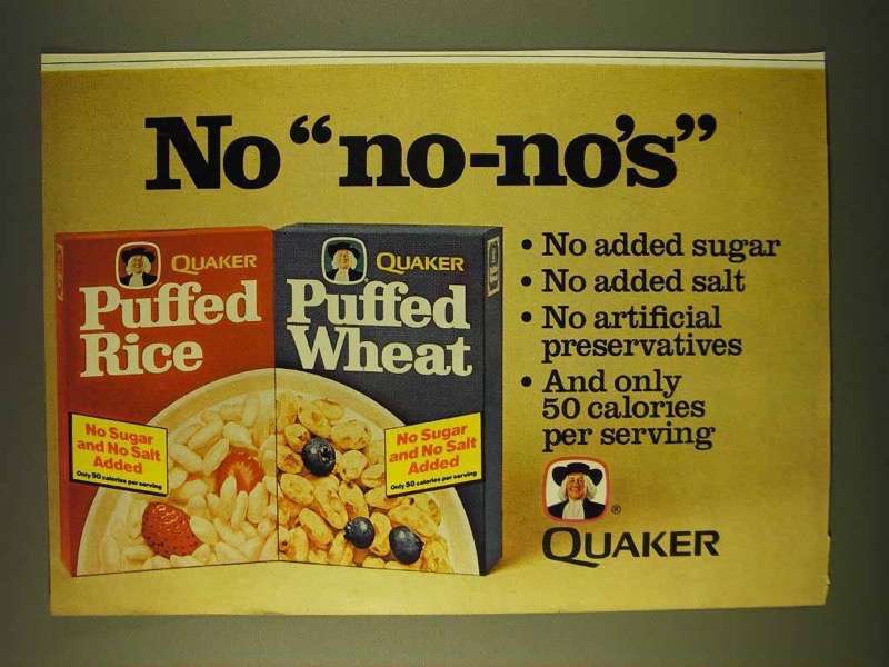 Primary image for 1979 Quaker Puffed Rice and Puffed Wheat Cereal Ad
