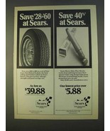 1979 Sears Steel Belted Radial Tires and Shocks Ad - £14.54 GBP