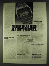1979 Sharper Image Seiko Solar Watch Ad - Duty Free - £14.77 GBP