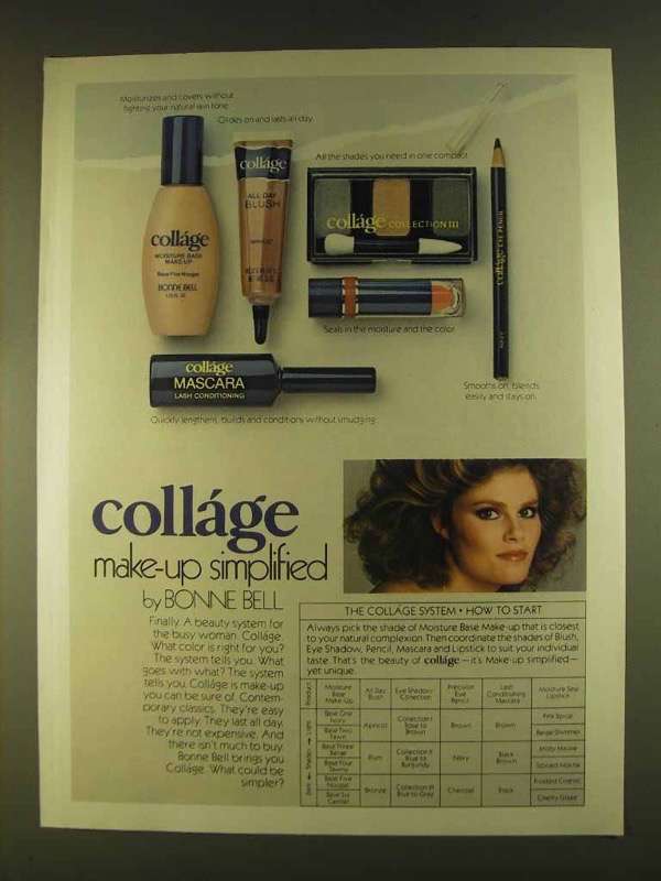 1980 Bonne Bell Collage Make-up Ad - Simplified - $18.49