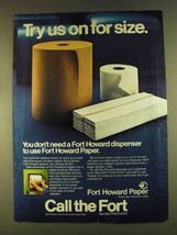 1980 Fort Howard Paper Ad - Try Us on For Size - £14.50 GBP