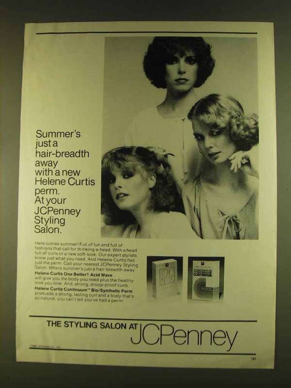 Primary image for 1980 JCPenney Helene Curtis Perm Ad - Hair-Breadth
