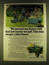 1980 John Deere 216 Lawn Tractor Ad - Learned Lesson - $18.49
