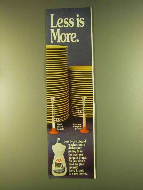 1980 Ivory Detergent Ad - Less is More - £14.78 GBP