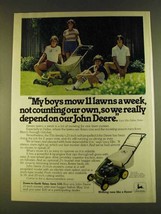 1980 John Deere 21-inch Lawn Mower Ad - My Boys Mow - $18.49
