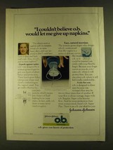 1980 Johnson &amp; Johnson O.B. Tampons Ad - Believe - £14.53 GBP