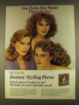 1980 Revlon Instant Styling Perm Ad - Three Styles - $18.49