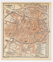 1910 Antique City Map Of Haarlem / Harlem / Holland Netherlands - £16.88 GBP