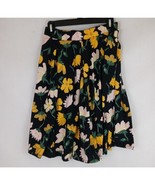 LuLaRoe Women&#39;s Black Skirt With Yellow &amp; Pink Floral Designs Size Small - $14.81 CAD