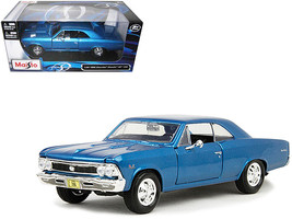 1966 Chevrolet Chevelle SS 396 Blue Metallic 1/24 Diecast Model Car by M... - $24.99