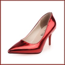 Mirror Red Metallic Stiletto Red Bottom Classic High Heel Pumps 