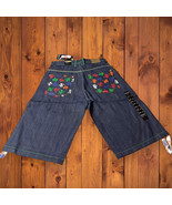 Vtg NWT Sz 34 Koman Denim Blue Jeans Shorts Wide Leg Y2K Hip Hop - $61.53 CAD