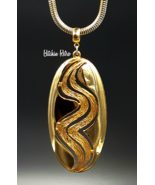 Lisner Vintage Pendant Necklace On Snake Chain with Groovy Mod Style - £30.02 GBP