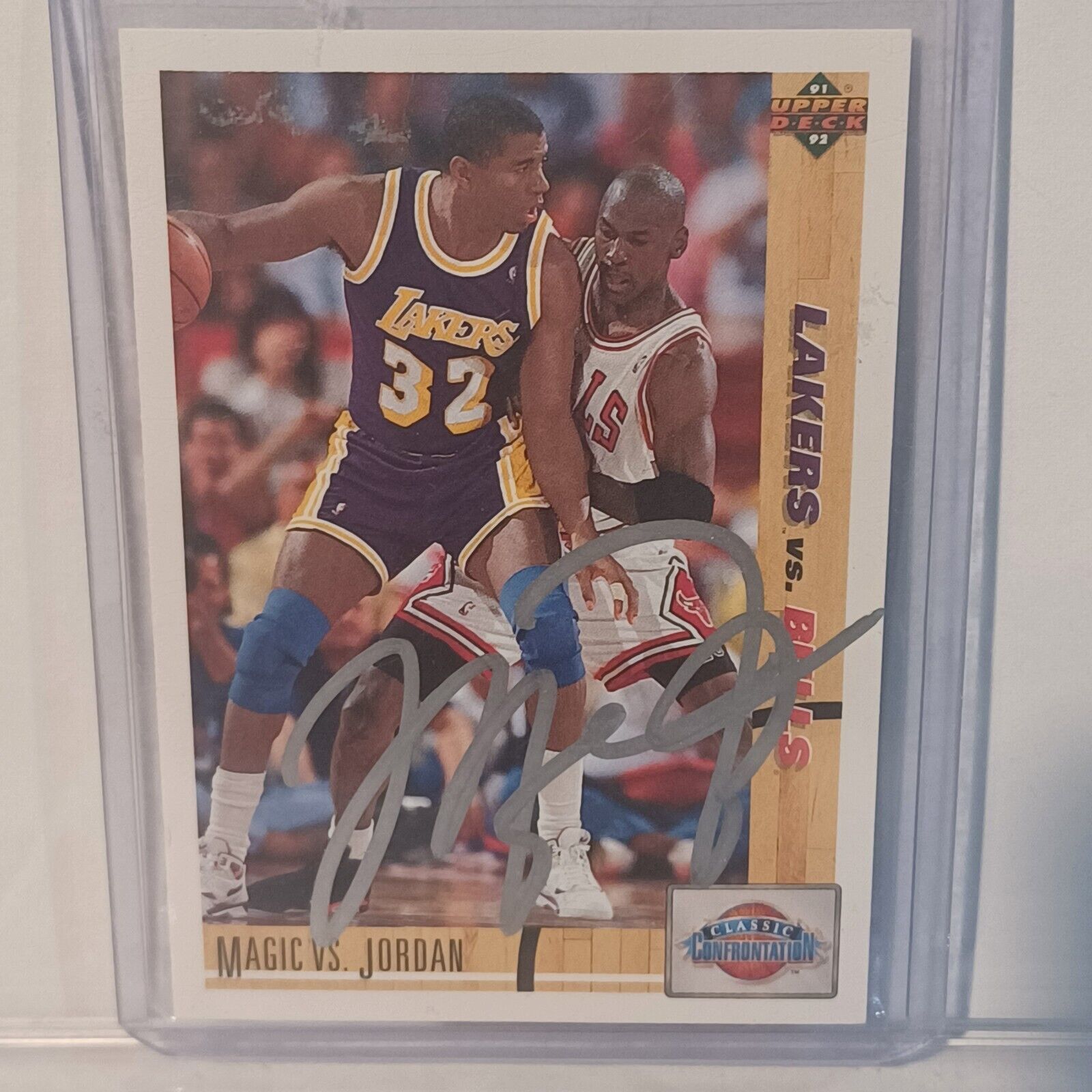 1991 Upper Deck Finals NBA MICHAEL JORDAN Magic Johnson Basketball  Signed COA - $307.43