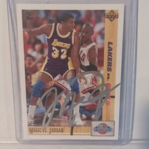 1991 Upper Deck Finals NBA MICHAEL JORDAN Magic Johnson Basketball  Sign... - $329.00