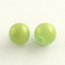 50 Glass Beads 8mm Lime Green Yellow Gold Bulk Jewelry Supplies Mix Unique - £4.07 GBP