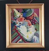 Figures From the Comedia del Arte 1940s Oil on Canvasboard by Jean Hamilton - £447.08 GBP