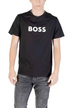 Boss Men T-Shirt Black Short Sleeve Designer Logo Tee 2025 Collection - $93.05 CAD
