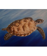 Original Oil Painting, Sea Turtle (24&quot; x 30&quot;) - £251.81 GBP