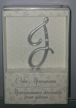 N) Small Rhinestone Silver Monogram Letter “J”  Wedding Cake Topper 3&quot; L... - €4,26 EUR