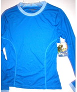 NWT NordicTrack Womens Whicking Top blue LS small - $14.99
