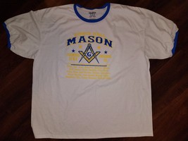 Masonic Freemason Masonic T-Shirt White Blue Masonic Freemason T-shirt  3XL - $15.00