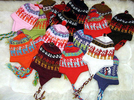 Wholesale,Lot of 100 peruvian hats,Alpacawool chullo - £347.71 GBP