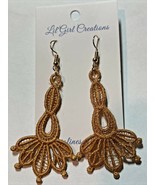 Earrings Fashion Jewelry Drop Dangle Brown Taupe Women Girls FSL Hand Cr... - $282.52 MXN