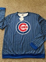 Men&#39;s MLB Chicago Cubs Team Striped Royal Blue White Pullover XL~100% po... - £34.99 GBP